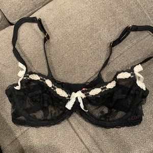 Agent Provocateur black and ivory lace underwire bra, 32b